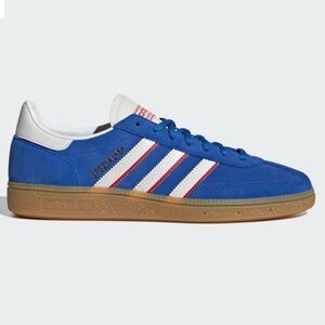 NWT Adidas Handball Spezial Shoes Blue / Cloud White / Better Scarlet Womens 5.5